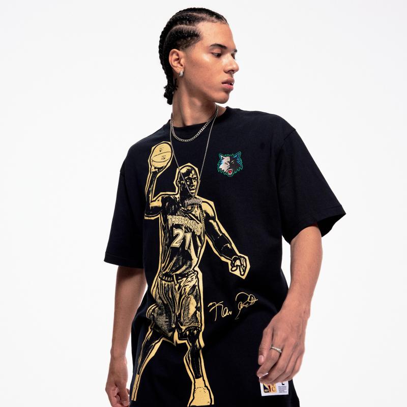 Mitchell & Ness x NBA 100% Cotton T Shirt Unisex Black MN25ATS23A