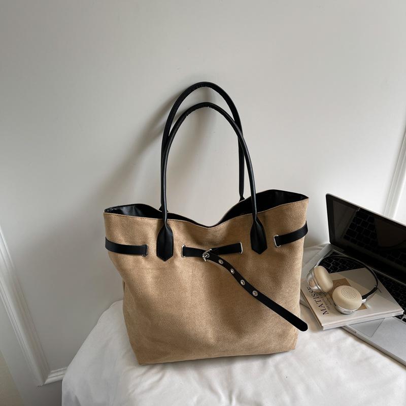 

Korean Style Large Capacity Tote Bag Fashiable Autumn Winter Trendy Shoulder Bag Business Commuting Canvas Pure Color хакі