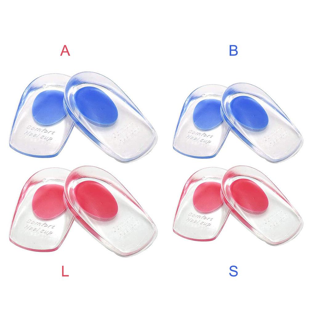 2 Pairs Silicone Half Heel Pad Transparent Insole Half Pad Increased Shoe Mat