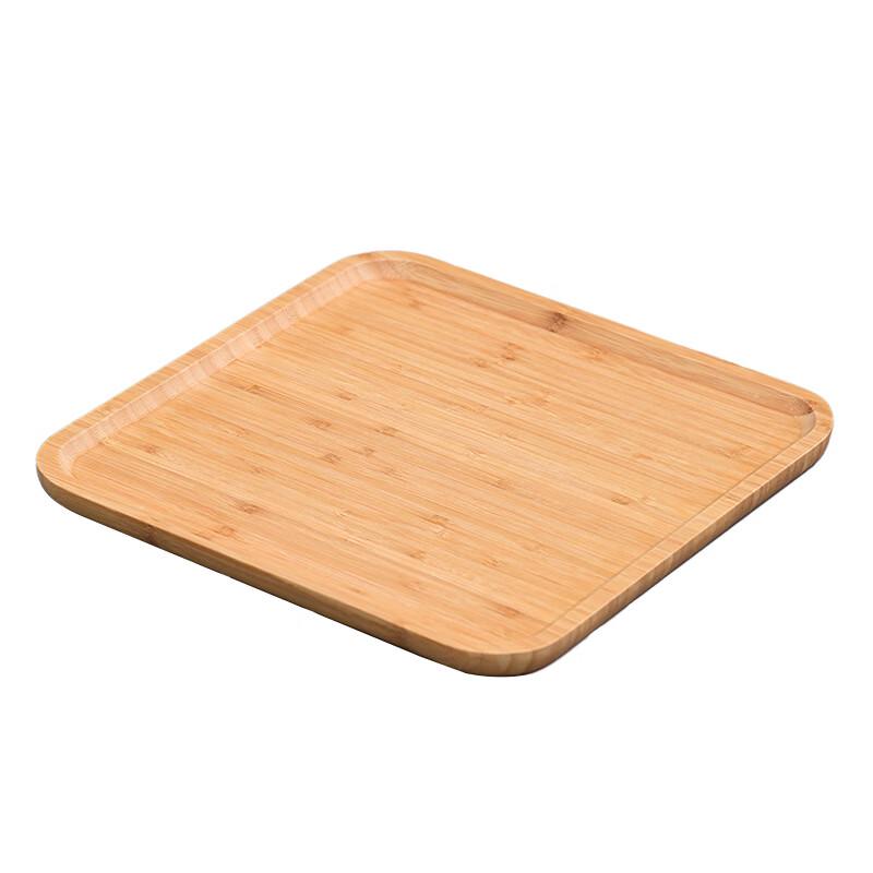 ZISIZ Rectangular Bamboo Wood Serving Tray Set