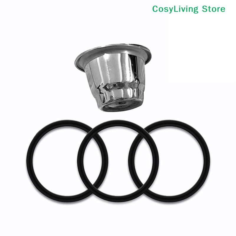 10Pcs Black Soft Silicone O-rings Gaskets Rubber Food Grade For Nespresso Stainless Steel Coffee Refillable Capsules Body Cup