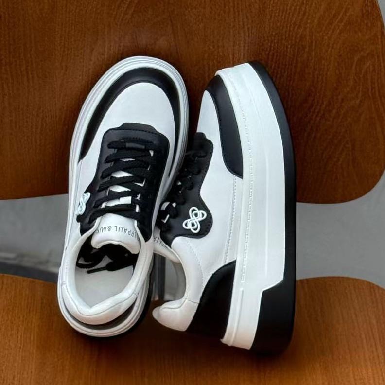 Autumn new heightening fashionable versatile muffin platform casual sports shoes women's color matching white shoes