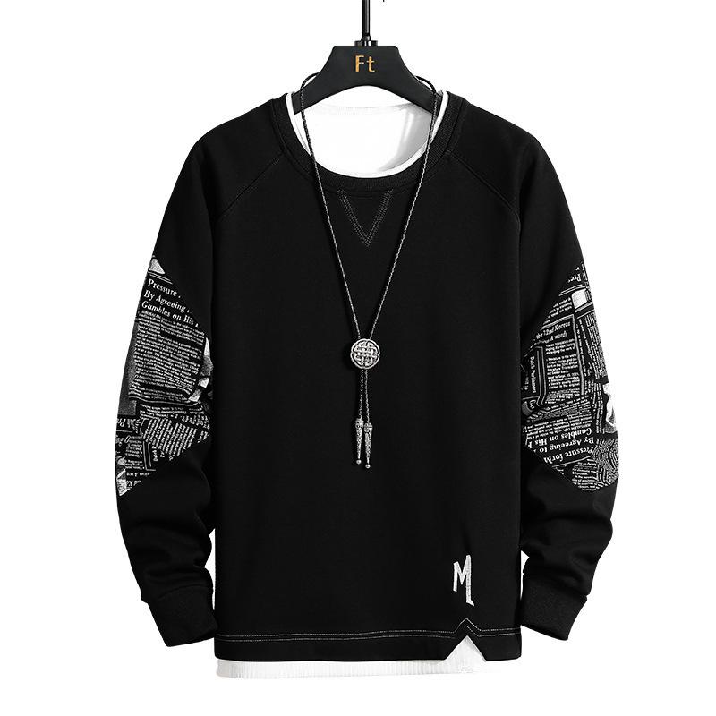 Korean Style Color-Blocked Crew Neck Sweatshirt with Triangle Design