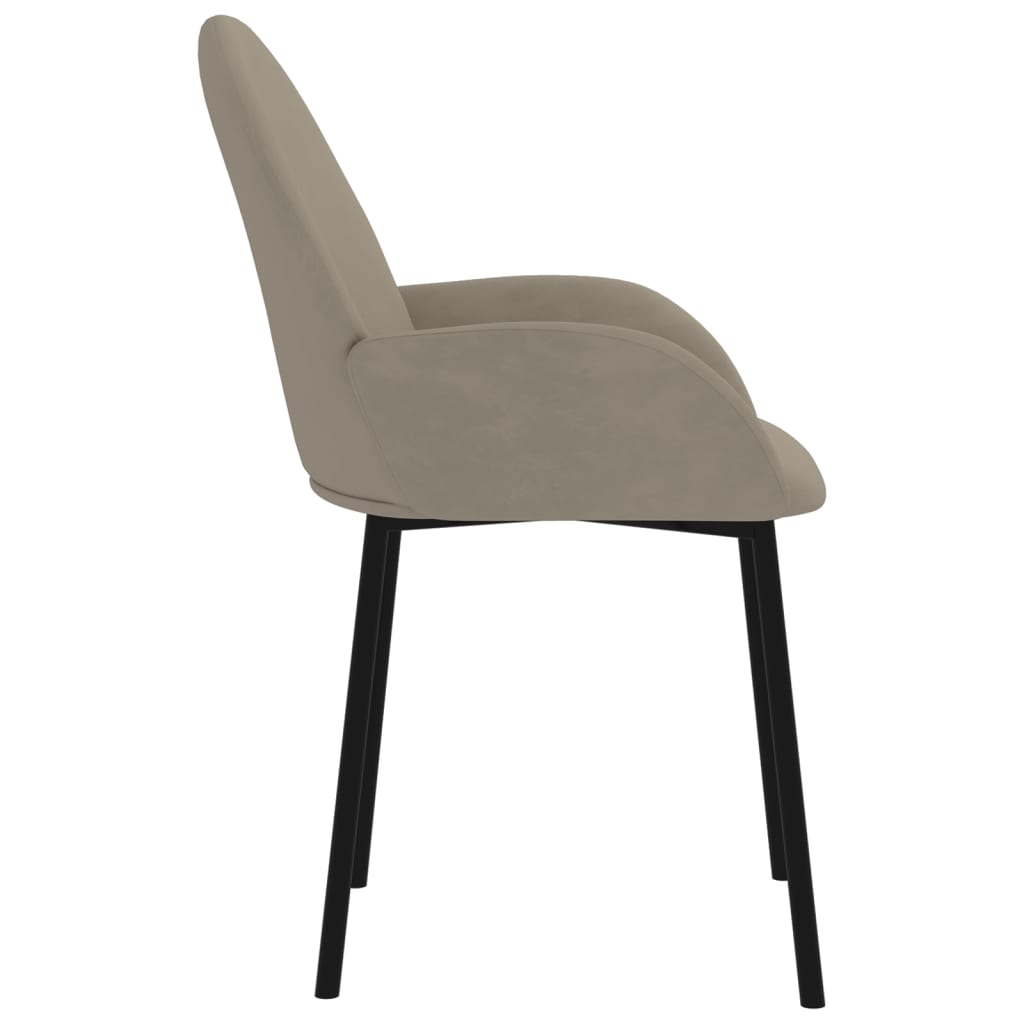 Dining Chairs 2 Pcs Light Grey Velvet
