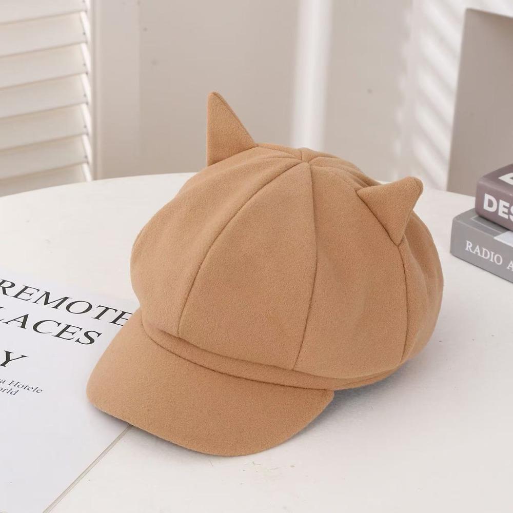 Vintage Beret Hat Cute Cat Ears Octagonal Cap Fashion Peaked Caps  for Women Girls