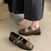 Fashion Bowtie Women Ballet Flats Shoes New Spring Square Toe Buckle Strap Lolita Footwear Fashion Casual Ladies  Mary Janes Shoes