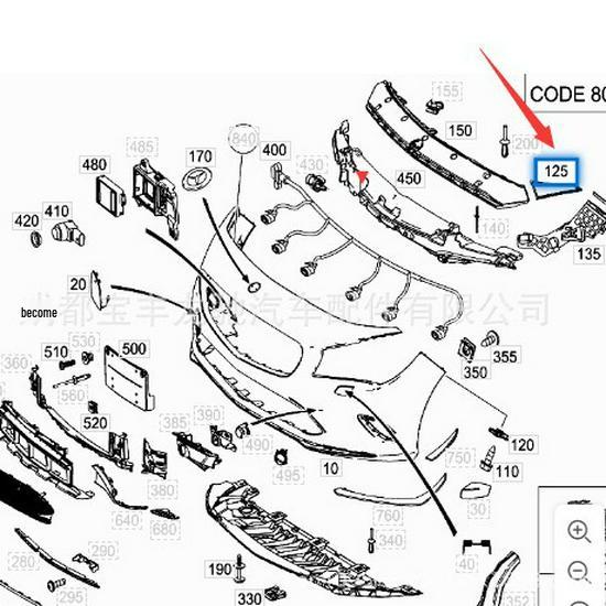1178850300/1178850400 Front Trim Panel for Mercedes-Benz CLA W117