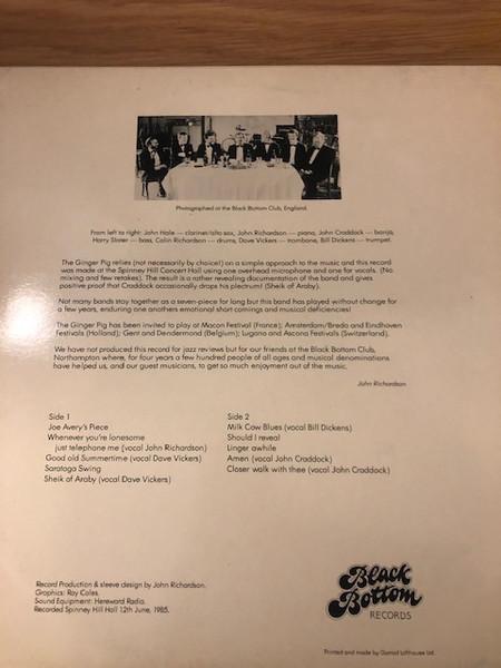 LP Record GINGER PIG NEW ORLEANS JAZZ BAND  Ginger Pig New Orleans Jazz Band GP285 BREACK BOTTOM 1985 UK Jazz Used