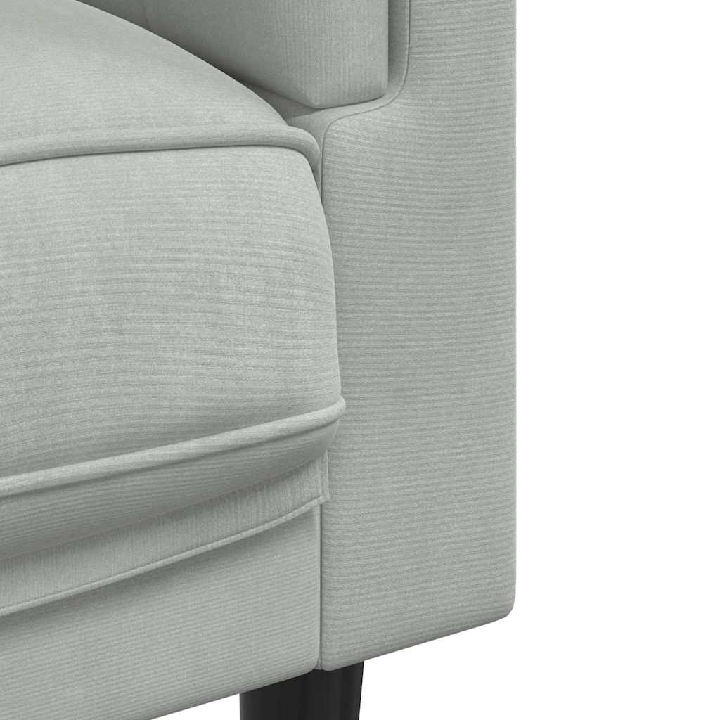 Armchair with Cushion Light Grey Velvet