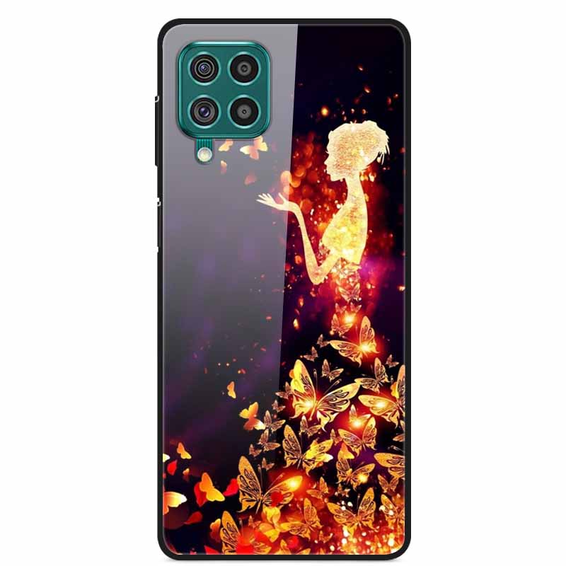 For Samsung M32 Case Tempered Glass Hard Back Cover Case For Samsung Galaxy A12 A22 M32 Phone Case Cover M 32 A 22 Funda Coque