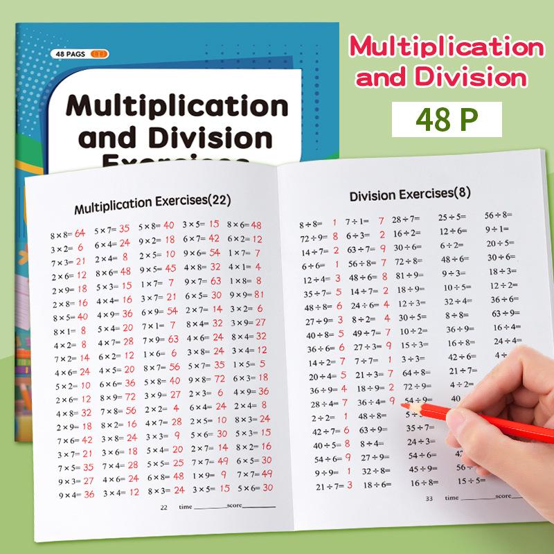 Practice Questions for Multiplication Division Specialized Training Mathematics Math Workbook Early Education Toys