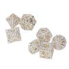 Metal Dice Set Hollow Polyhedral Crafted Portable Board Game Dice for Tabletop Game Gold