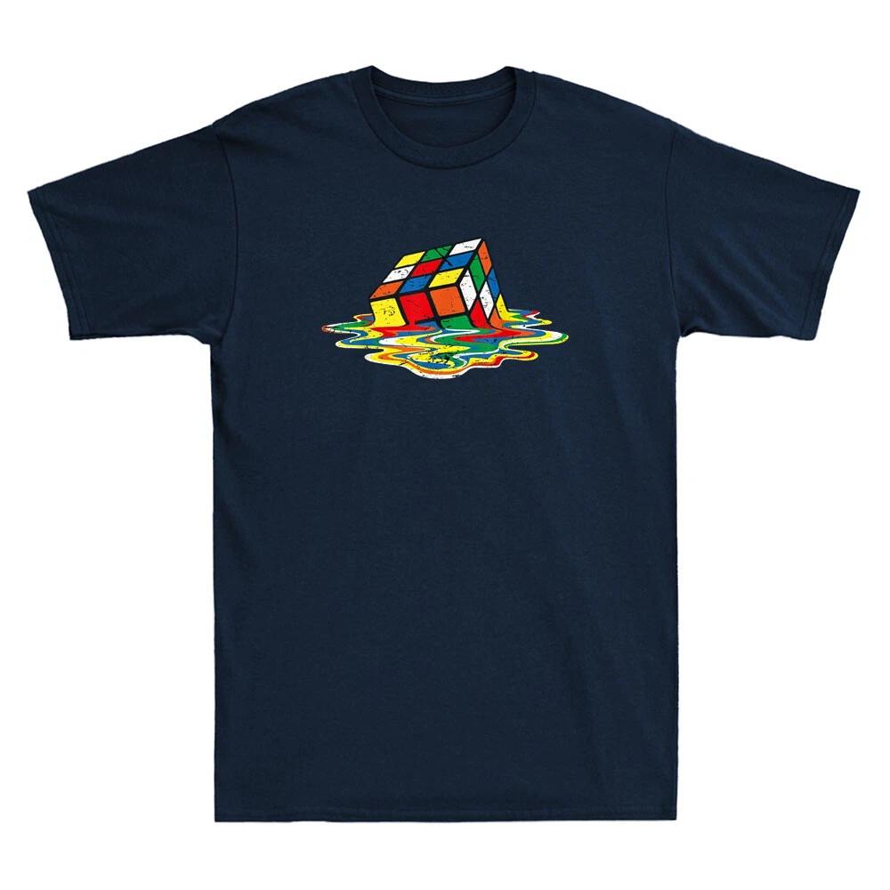 Melting Cube Funny Retro Gaming Cube Graphic Vintage Men s Short Sleeve T-Shirt M
