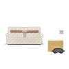 Michael Kors Hamilton Moderne Lettered All-over Gold Hardware Coated Canvas Crossbody Bag Mini Women's Vanilla White