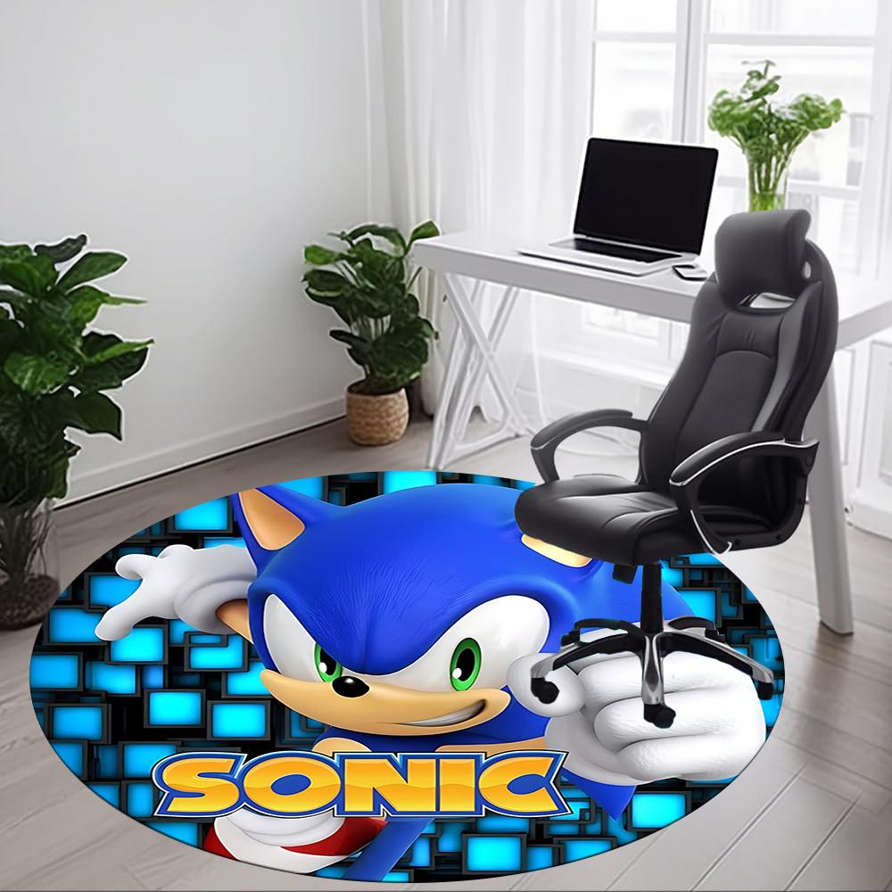 1pc Sonic Adventure Office Round Area Rug, Under Office Chairs Bedroom Living Room Home Decor a0926001