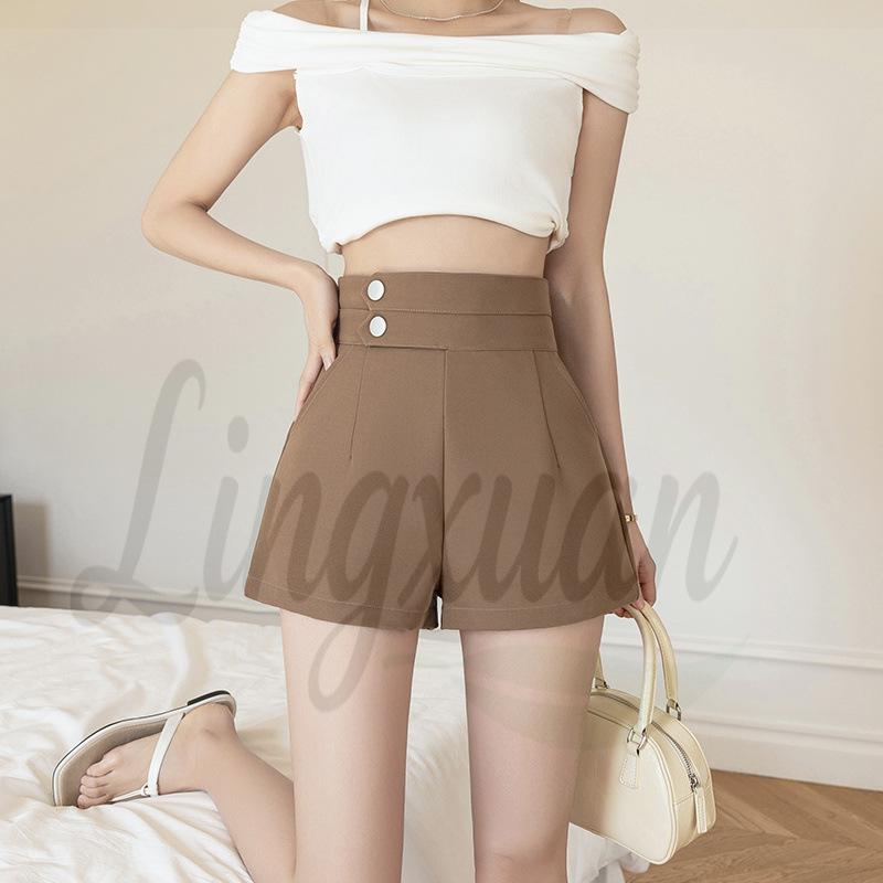 2026 Spring/Summer Women's High-Waisted A-Line Suit Shorts - Versatile, Slimming, Loose Fit, Wide-Leg