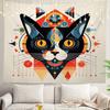 Blue Abstract Stripes Wall Tapestry,Modern Wall Hanging Large Tapestry Decoration Polyester Fiber White Hem Around for Dorm Room