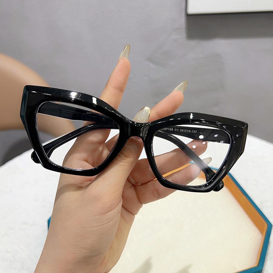Blaulichtblockierende Brillenfassung für Damen, schlichte Brille, Vintage-Optik, Brille, Unisex, neuer Trend, Computerbrille, Katzenauge mit klarer Linse