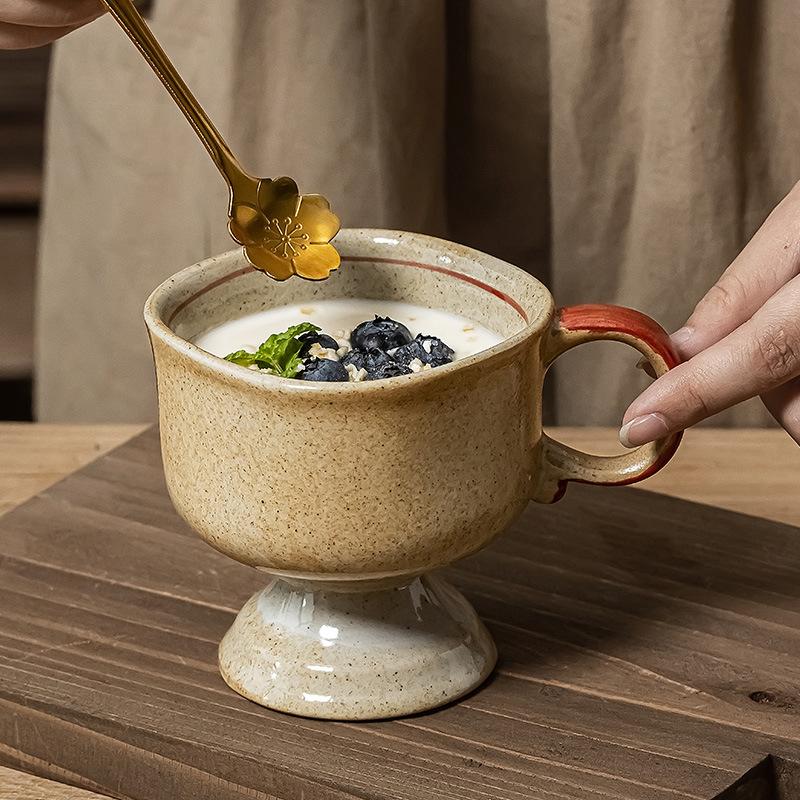Retro Style Cup Ceramic Cup Coffee Cup Japanese Goblet Household Special Water Cup Mug Dessert Yogurt Cup