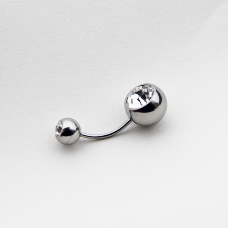 

Special Thin Needle Navel Stud Female Basic Anti-Allergy European and American Sexy Goddess 0.8 Thin Needle Belly Nail Belly Ring 0.8mm Thick 10mm Long White One