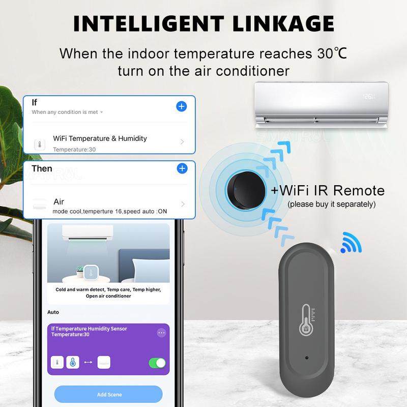 WIFI Temperatur- und Feuchtigkeitssensor IP65 Outdoor Wasserdicht Tuya APP Neuer Hygrometer Thermometer Sensor Unterstützung Alexa Google