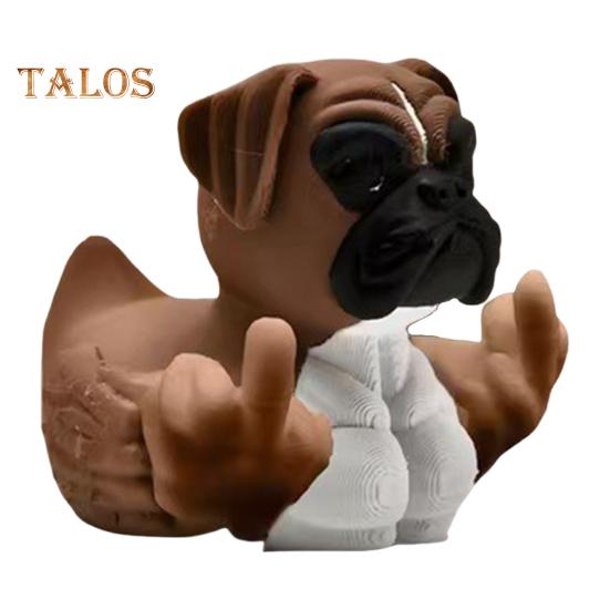 

Средний палец, собака-боксер, утка, статуэтка, маленький бульдог, утка, поводок, скульптура, модель животного, домашний офис, книжная полка, украшение для рабочего стола, орнамент коричневый