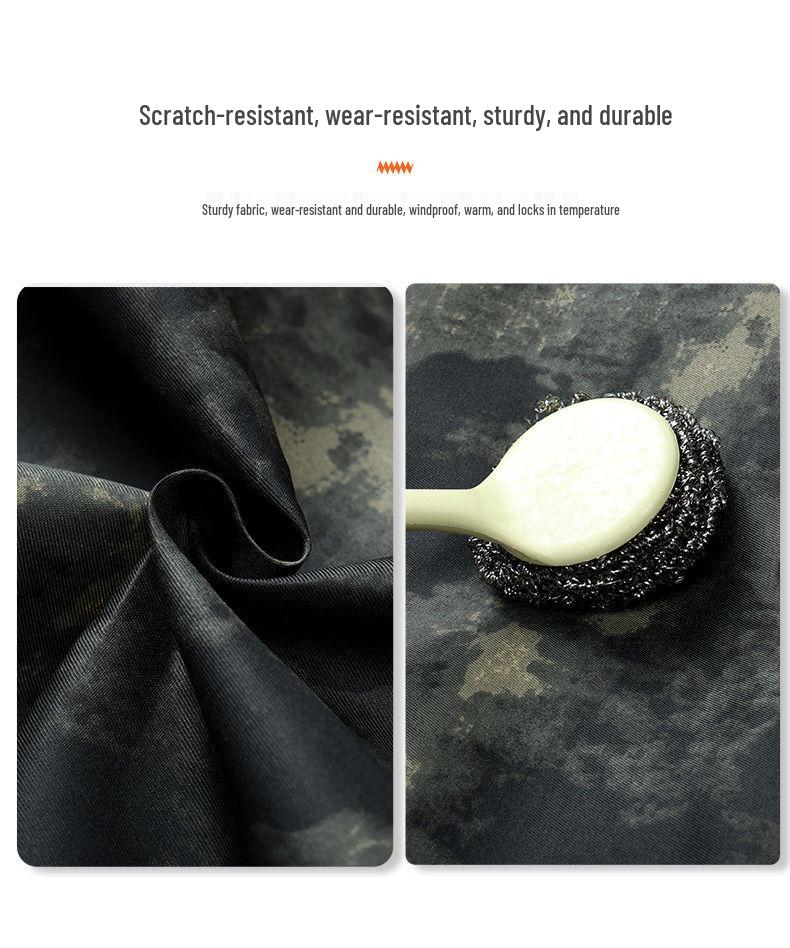 Windproof Camouflage Fleece-Lined Military Overcoat: Cold-Resistant, Waterproof, Mid-Length, Cotton-Padded Jacket for Cold Storage Labor Protection