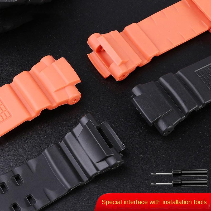 Schwarz-Orange Silikon-Uhrenarmband für Casio G-SHOCK 5121 GW-3500B GW-3000B GW-2000 Herren Sportband Armband Uhrenzubehör