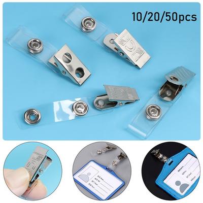 10/20/50pcs 4 Styles Metal Pull Reel Skipping ID Card Badge Lanyard Clip Card Holders Kawaii Clips
