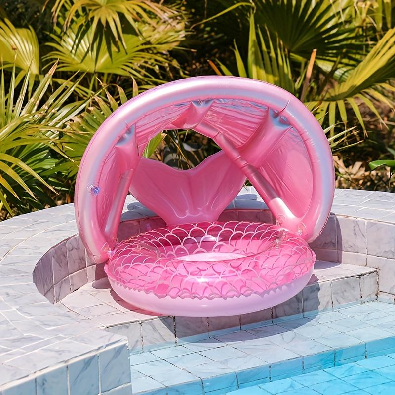 1 Pink Mermaid Tail Inflatable Swim Ring for Youngsters - Durable PVC Floating Pool Toy with Molding Design, Ideal for Water Play, Swimming Pool Toys