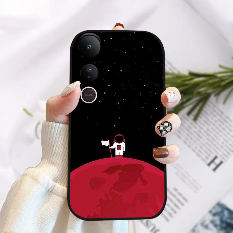 For Vivo V50 Lite 5G Case Fashion Luxury Printed Black Matte Soft TPU Silicone Bumper Cover For Vivo V50Lite 4G Phone Case Funda