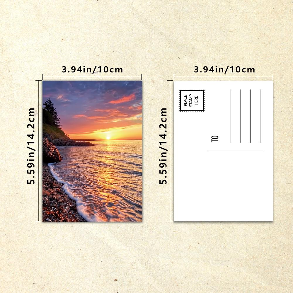 32pcs, Various Scenic Postcards, Sunset Postcards, Wall Stickers, Message Cards, Cards, DIY Postcards, Festival Decorations