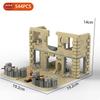 MOC Parts Military Battlefield WW2 Ruins Weapons Fortress Blockhouse Model Building Blocks Army Architecture Bricks Toy Kid Gift