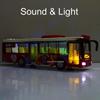 1/36 Single Bus Model Car Toy Metal Die-cast Sound Light Pull Back 3 Doors Opened Autobus Models Ornament Toys Gifts for Kids