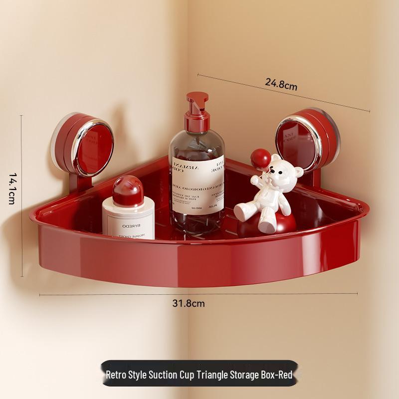 Wall-Mounted Vacuum Suction Cup Bathroom Shelf and Cosmetics Organizer