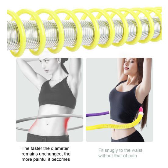 Cerchio Hula Hoop Morbido Ponderato con Molla Amico della Vita Pieghevole per Fitness Portatile Palestra Domestica Uomini Donne Adulti Corpo Vita Dimagrante Attrezzatura per Esercizio