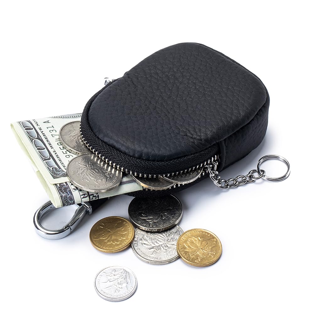 Yocipa Genuine Leather Smart Key Case for Men with Key Ring and Key Chain, Multifunctional Key Holder for Women, Compact Leather Accessory Case