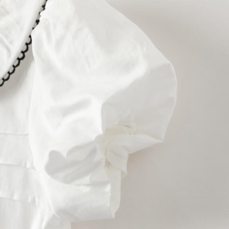 Chemise Blanche Manches Courtes Style Académie pour Filles DAVE & BELLA