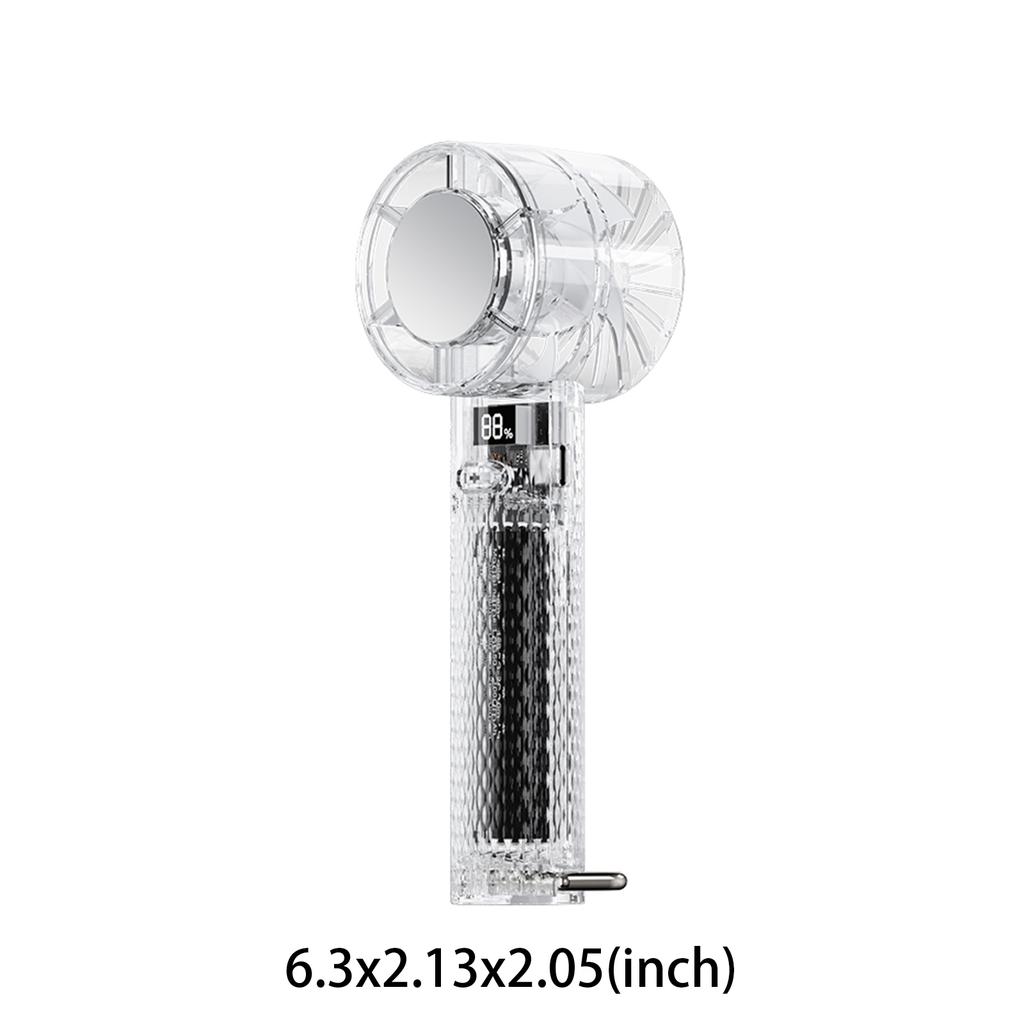 Transparent Portable Handheld Fan USB Rechargeable Personal Fan Small Pocket Fans for Travel Camping Outdoor Gifts for Women Men