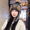 Jacquard Ear Protection Cap Y2k Women Wool Cap Cute Knitted Beanies Caps  Girls
