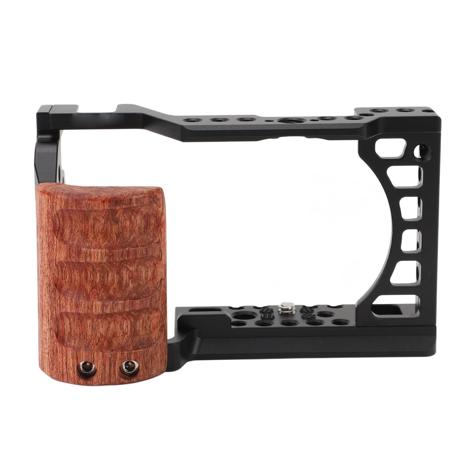 

Клетка для камеры из алюминиевого сплава, защитная клетка для камеры, полный комплект с деревянной ручкой для A6500 A6000 A6300