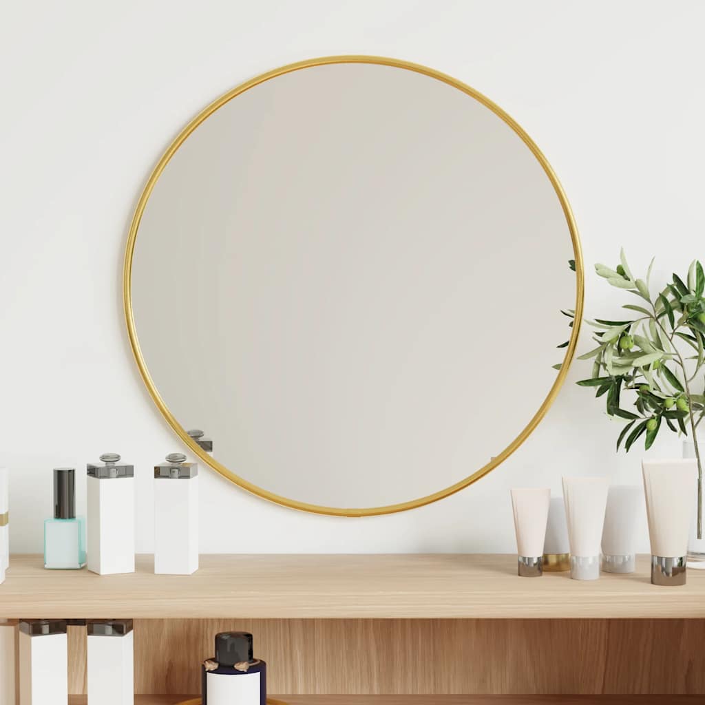 Vidaxl Lustro Ścienne, Złote, Ø 40 Cm, Okrągłe