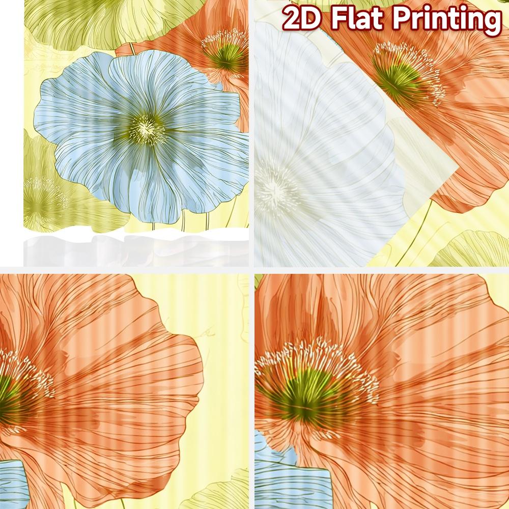 Set Of 2 Flat Printing Curtains Without Rod Floral Garden Design April Fools Is Day Festival Fashion Fabric Curtain Polyester
