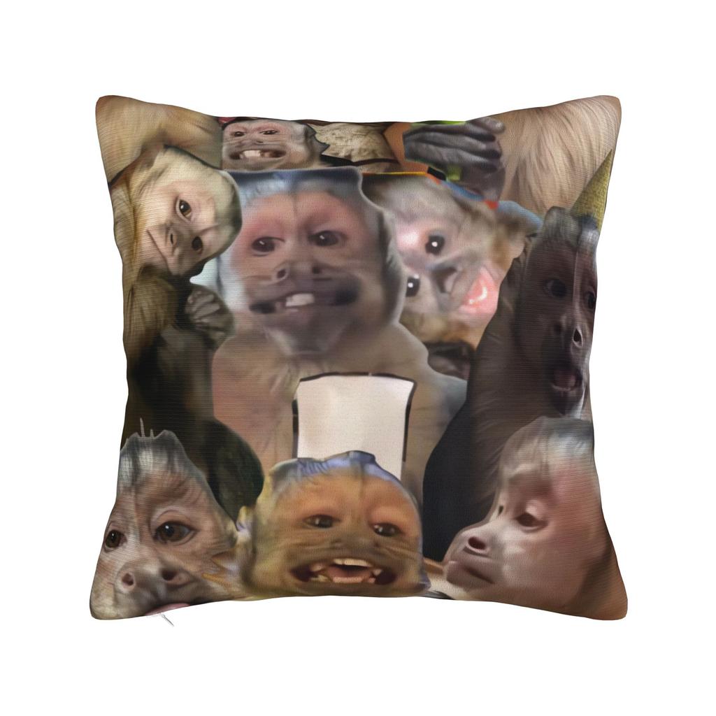 Funny Monkey Print Pillowcases  Kawaii Pillow Case For Living Room Sofa Graphic Pillow Cover