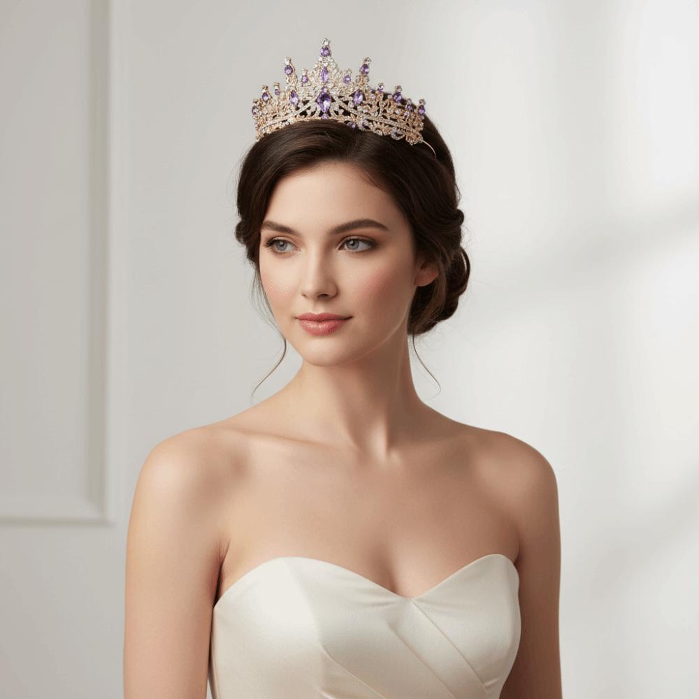 Funkelnde Barock-Königinnen-Diademe Elegantes Strass-Diadem Braut-Hochzeits-Kopfschmuck Braut