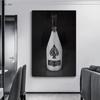 Champagne Bottle Canvas Posters and Print Luxury Mural Pictures Wall Art Canvas Painting for Modern Home Dinning Room Wall Decor