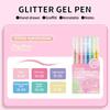 Set Nastro Washi Glitterato Festivo di Natale e Penna Gel Super Flash - 72 Colori, Grande Capacità per Straordinari Effetti Artistici