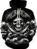 Unisex Halloween American Women's New Autumn Horror Skull Print micro Elastic Comfortable Hooded Sweatshirt Outdoor Street Style Top