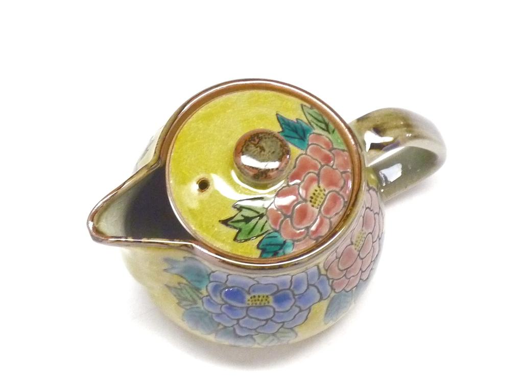 Kutani große dunkel bemalte Pfingstrose [Teekanne/Teekanne] [Rückseite]