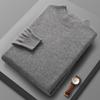 Men's 100% Wool Fluffy Knitwear Half-High Neck Loose Pullover for Autumn/Winter